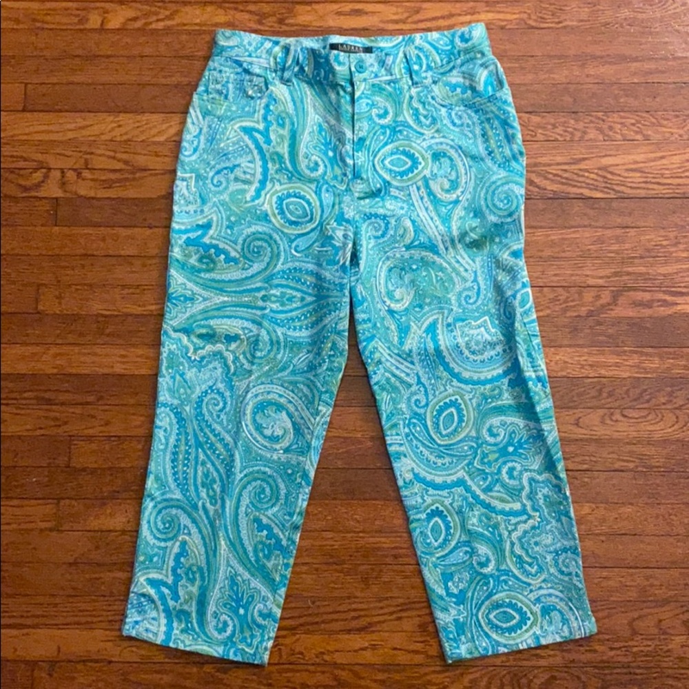 Ralph Lauren Blue Paisley Capris